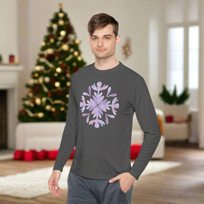 Large Snowflake 3 Adult Long Sleeve Tee