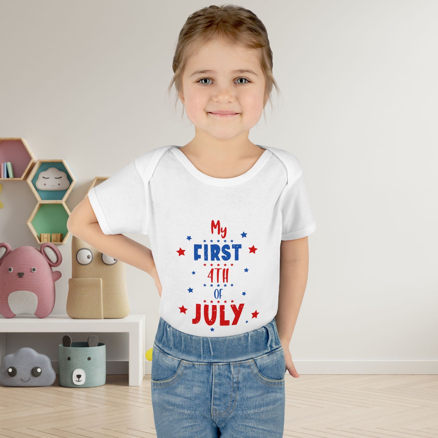 My First 4th of July Baby Rib Bodysuit
