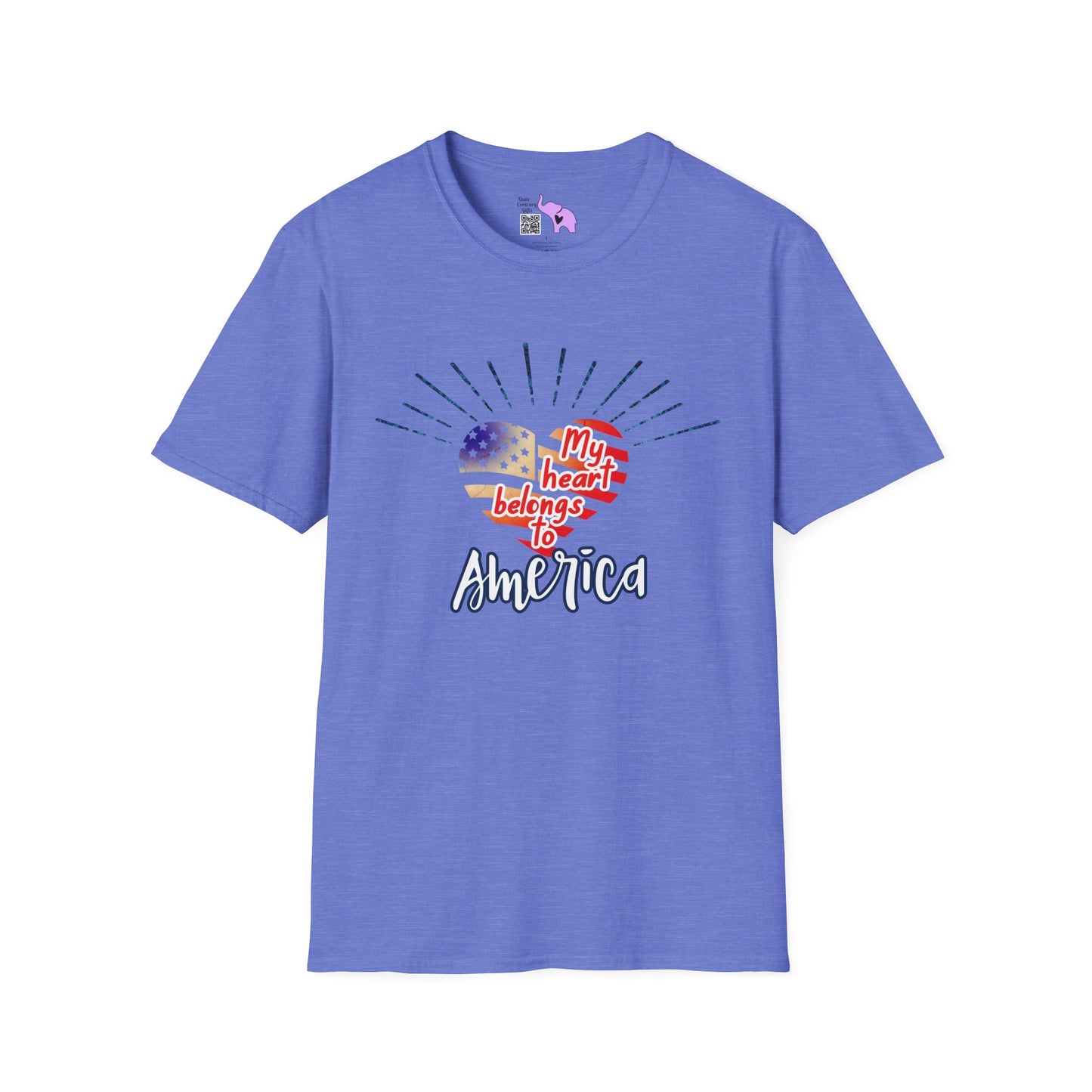 My Heart Belongs To America Adult T-shirt