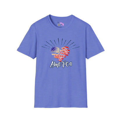 My Heart Belongs To America Adult T-shirt
