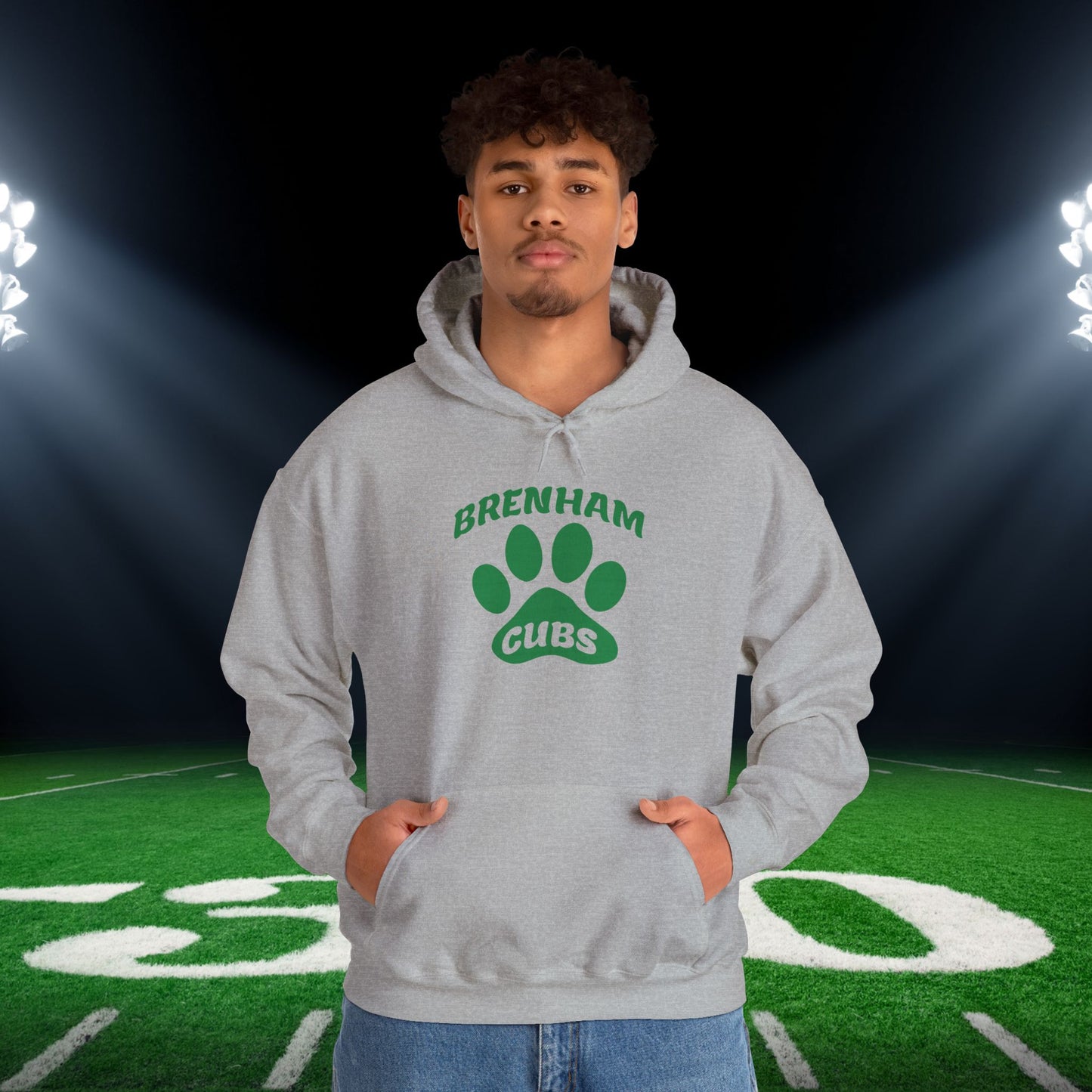 Brenham Cubs Paw Print Adult Heavy Blend™ Hooded Sweatshirt