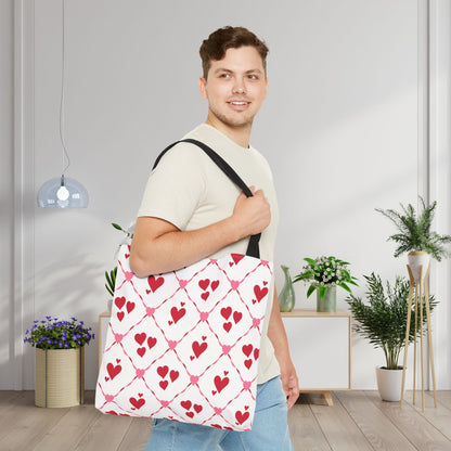Cupid’s Lattice Canvas Tote Bag
