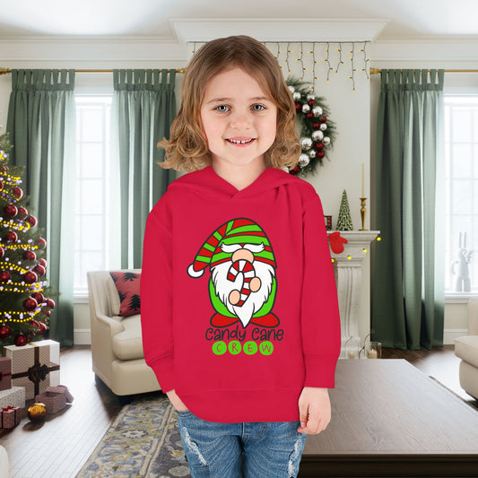 Candy Cane Crew Gnome Toddler Pullover Fleece Hoodie