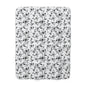Black & White Five Petal Floral Fleece Blanket