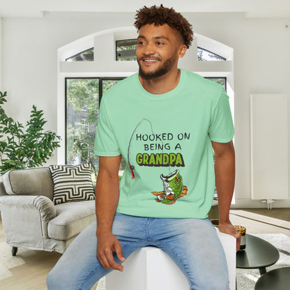 Hooked On Being A Grandpa Adult T-shirt