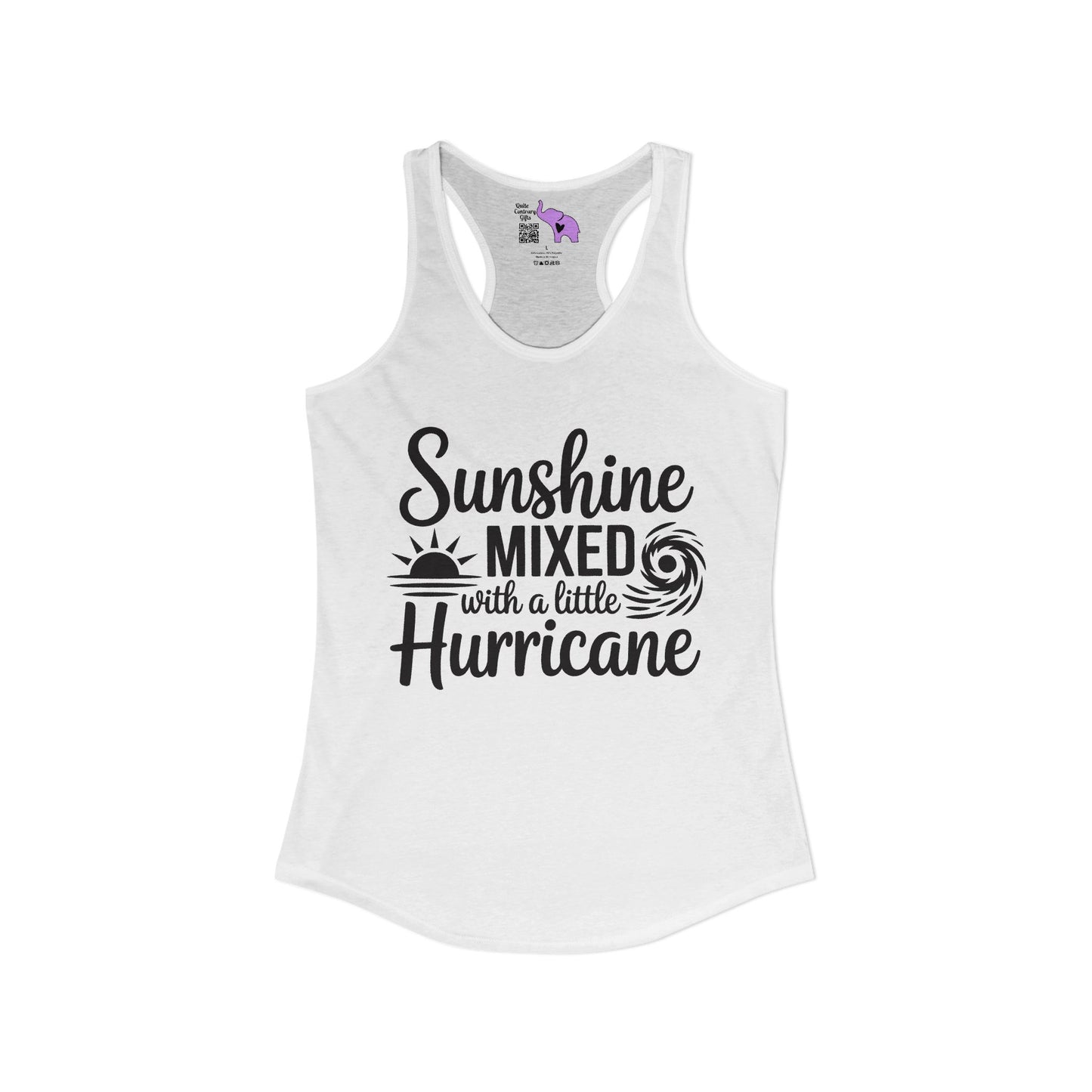 Sunshine Mixed With A Little Hurricane Women's Ideal Racerback Tank