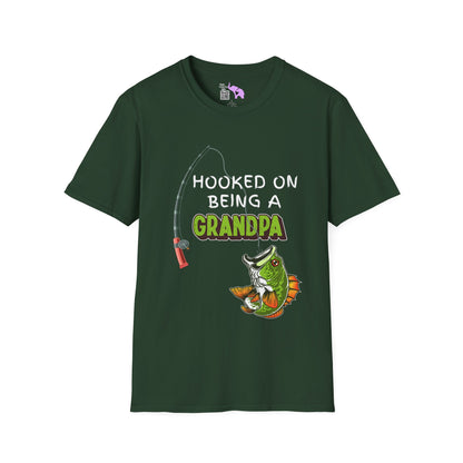 Hooked On Being A Grandpa Adult T-shirt