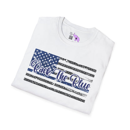 Back The Blue Distressed Flag Adult T-shirt