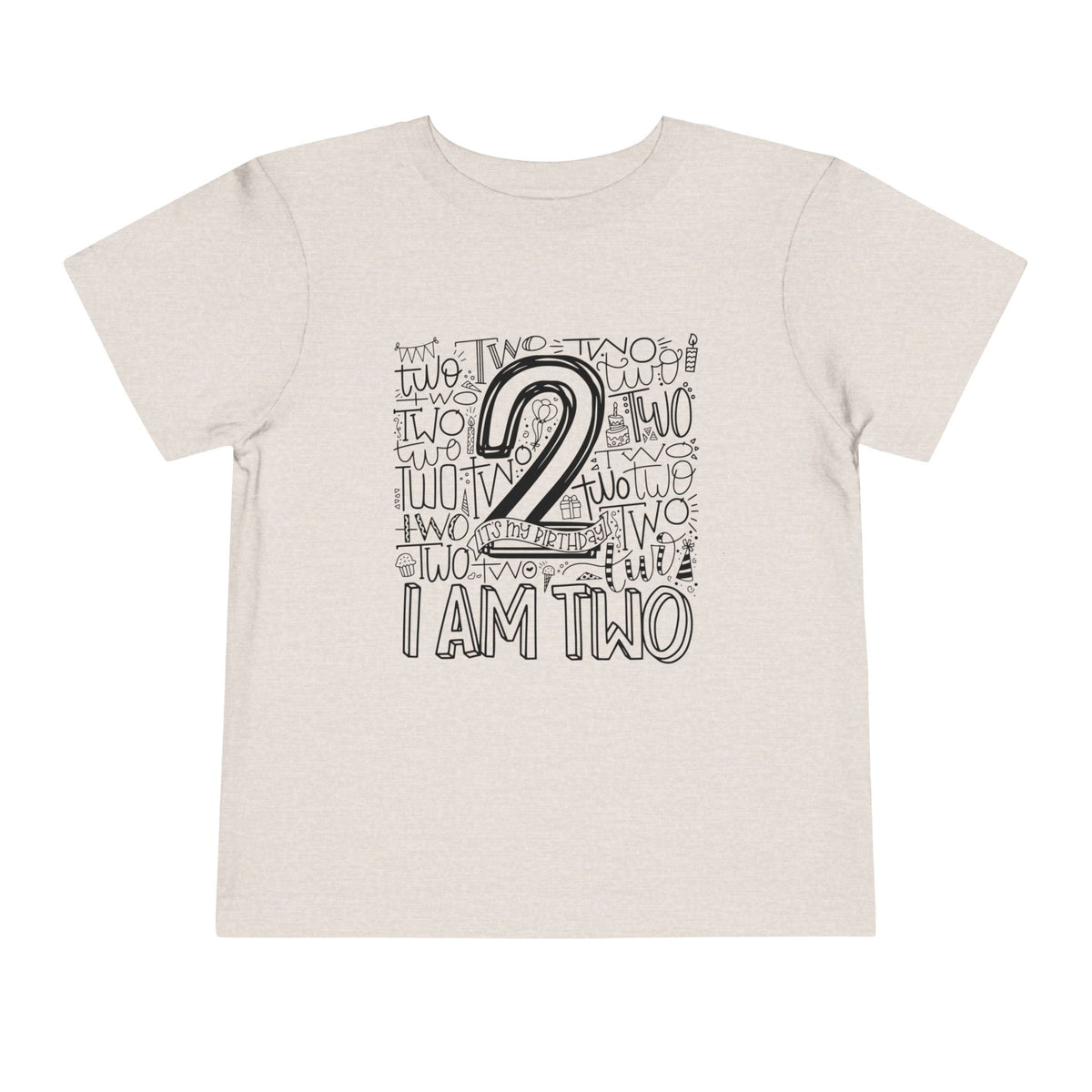 I Am Two Typography Toddler Tee