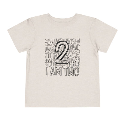 I Am Two Typography Toddler Tee