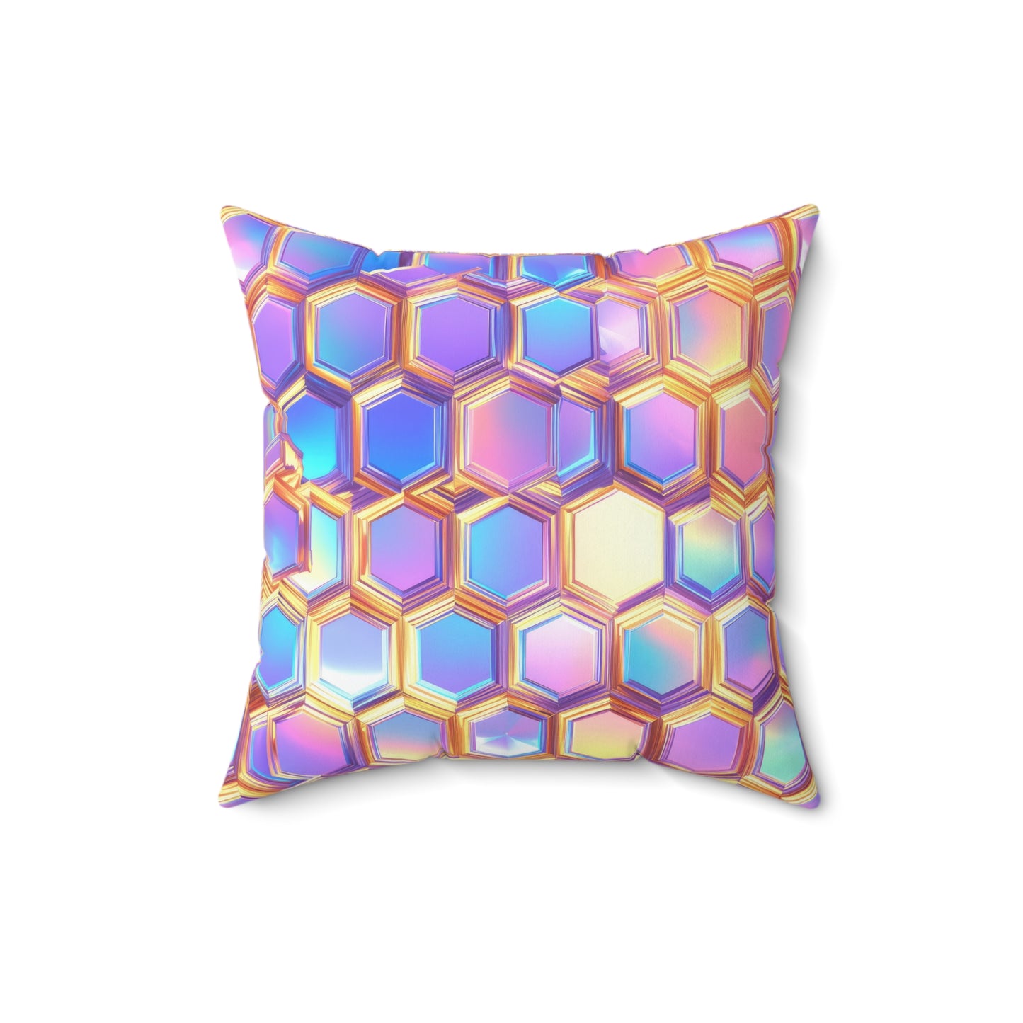 Aurora Hexagons Throw Pillow