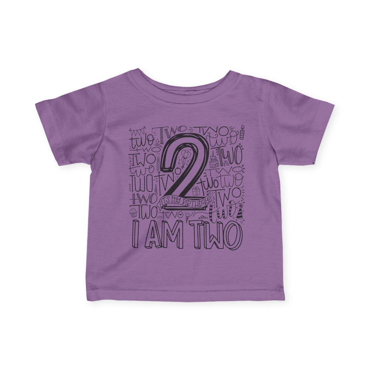 I Am Two Typography Infant T-Shirt