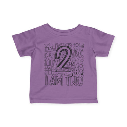 I Am Two Typography Infant T-Shirt