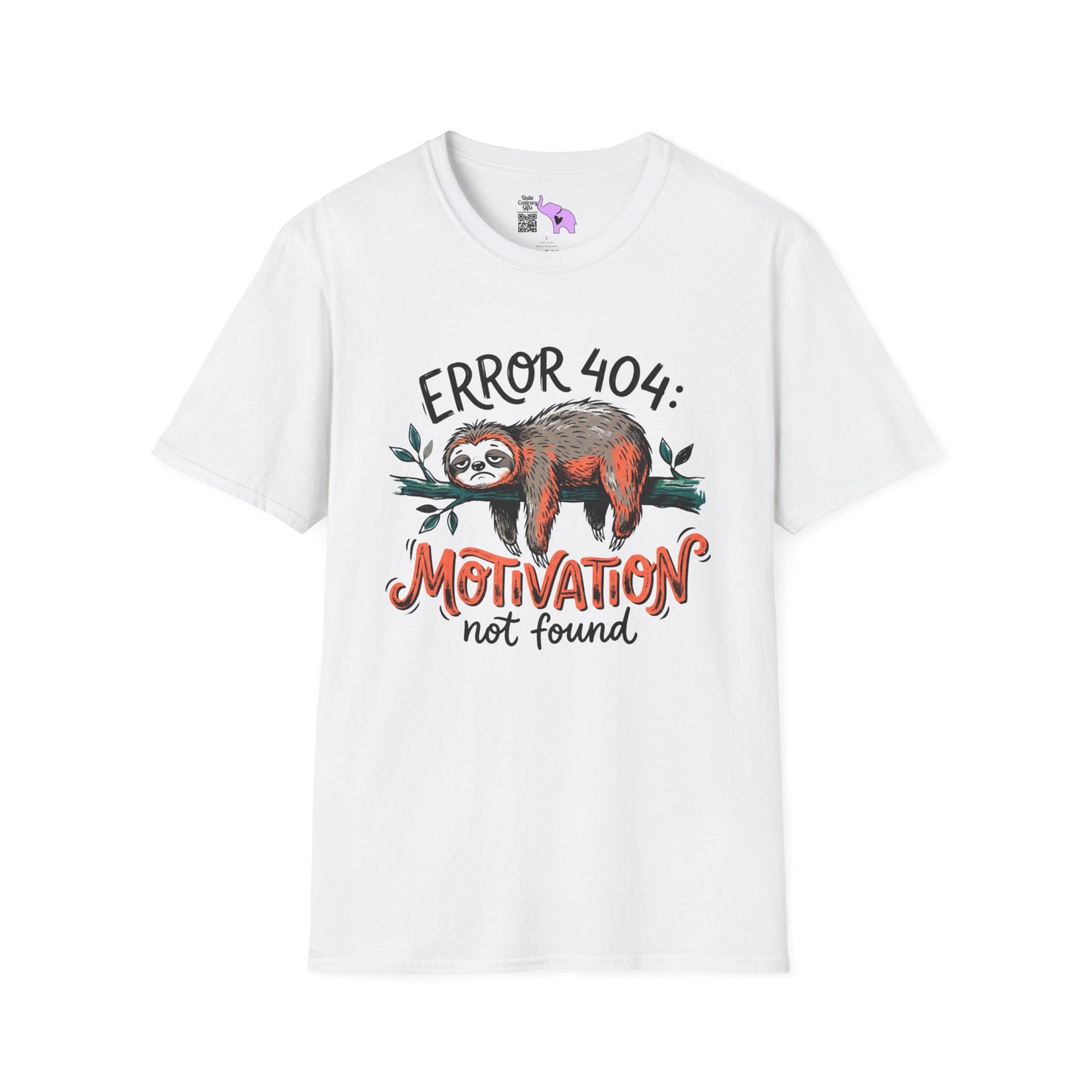 ""Error 404: Motivation Not Found (Sloth on Branch) Adult T-shirt