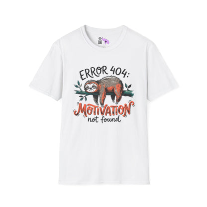 ""Error 404: Motivation Not Found (Sloth on Branch) Adult T-shirt