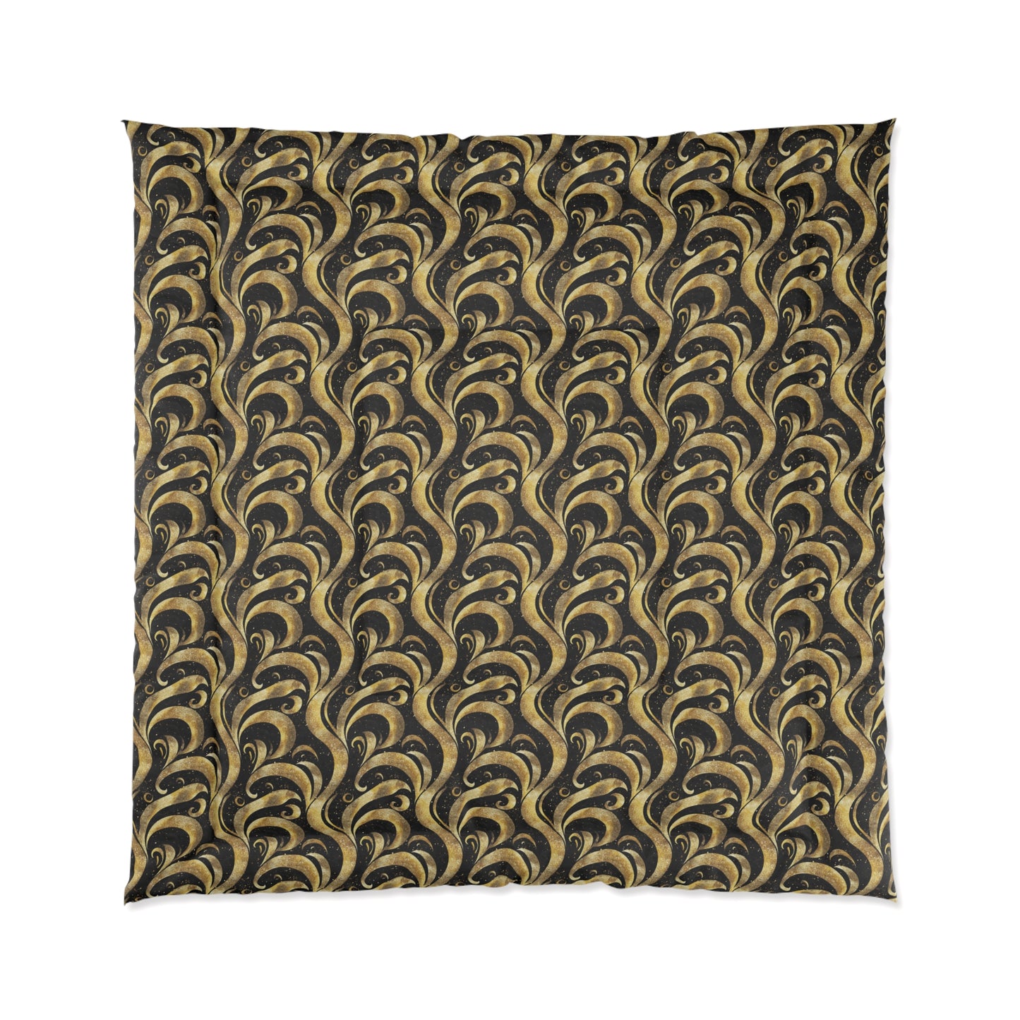 Black & Gold Luxe Swirl Basic Bedding Set