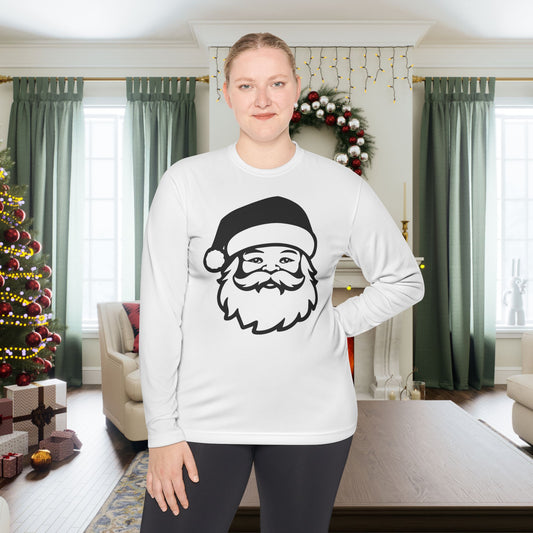 Santa Face Adult Long Sleeve Tee