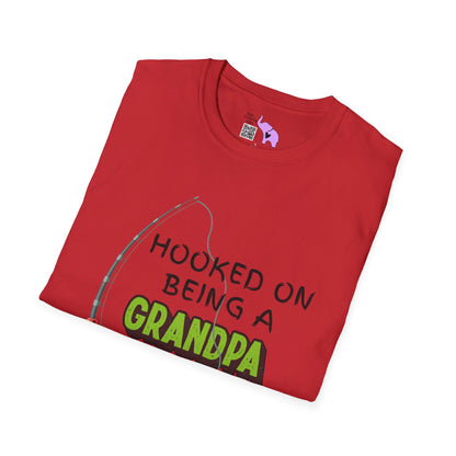 Hooked On Being A Grandpa Adult T-shirt