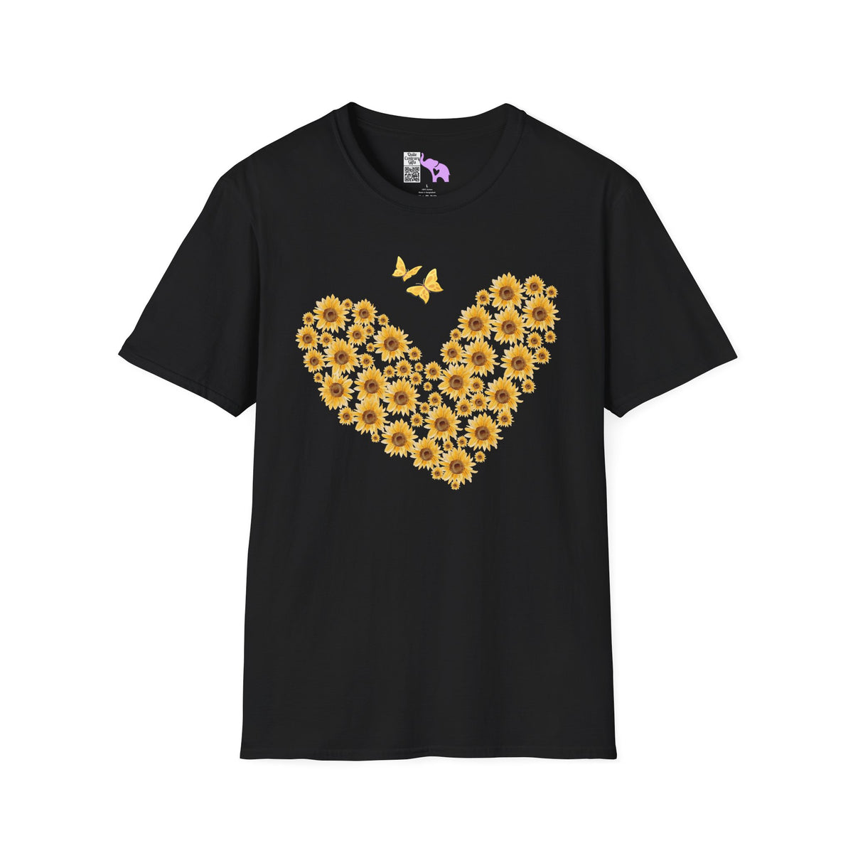 Sunflower Heart & Butterflies Adult T-shirt