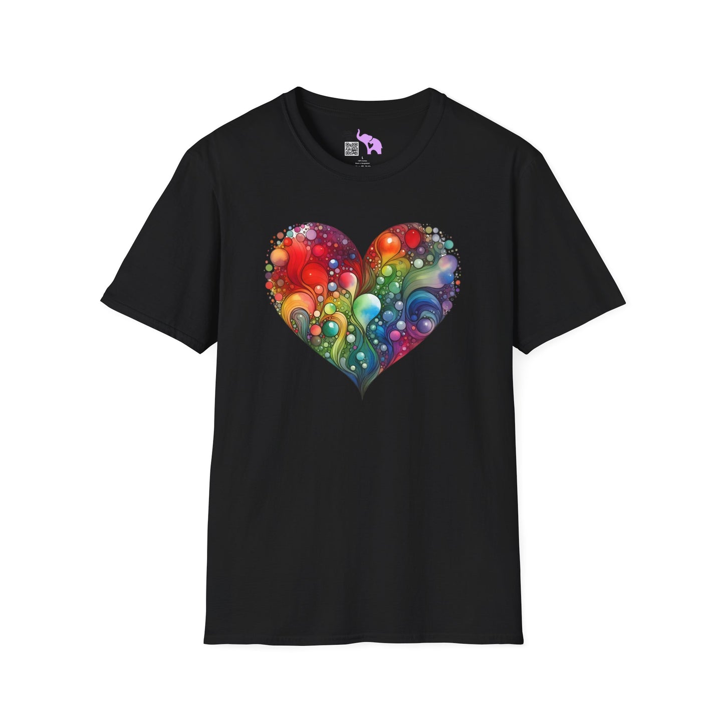Color Burst Heart Adult T-shirt