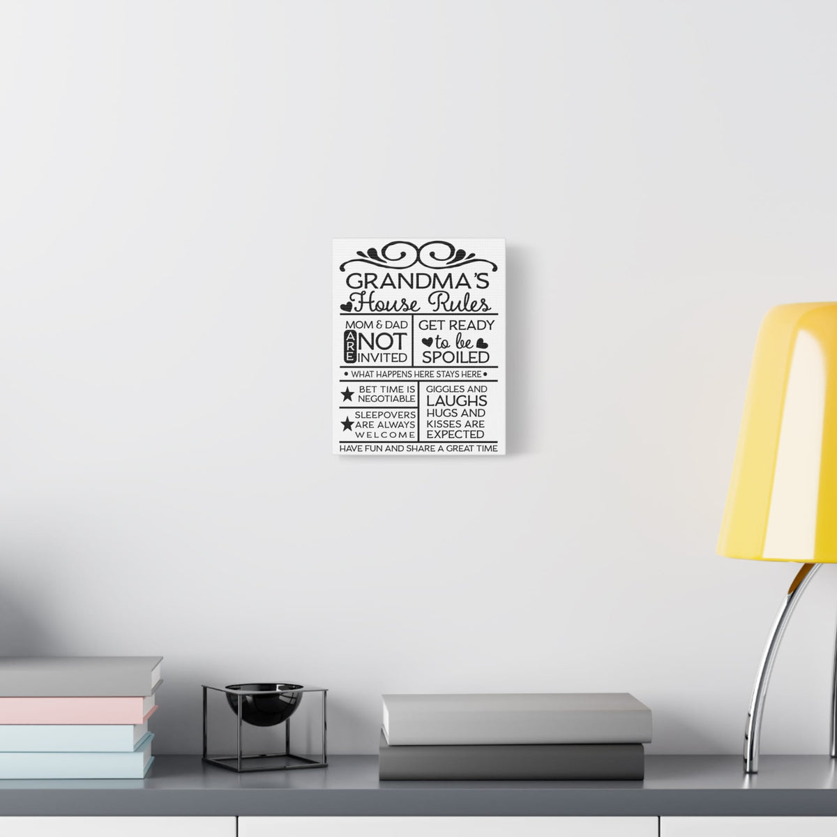 Grandma's House Rules Canvas Art