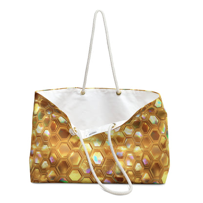 Golden Prism Grid Weekender Bag