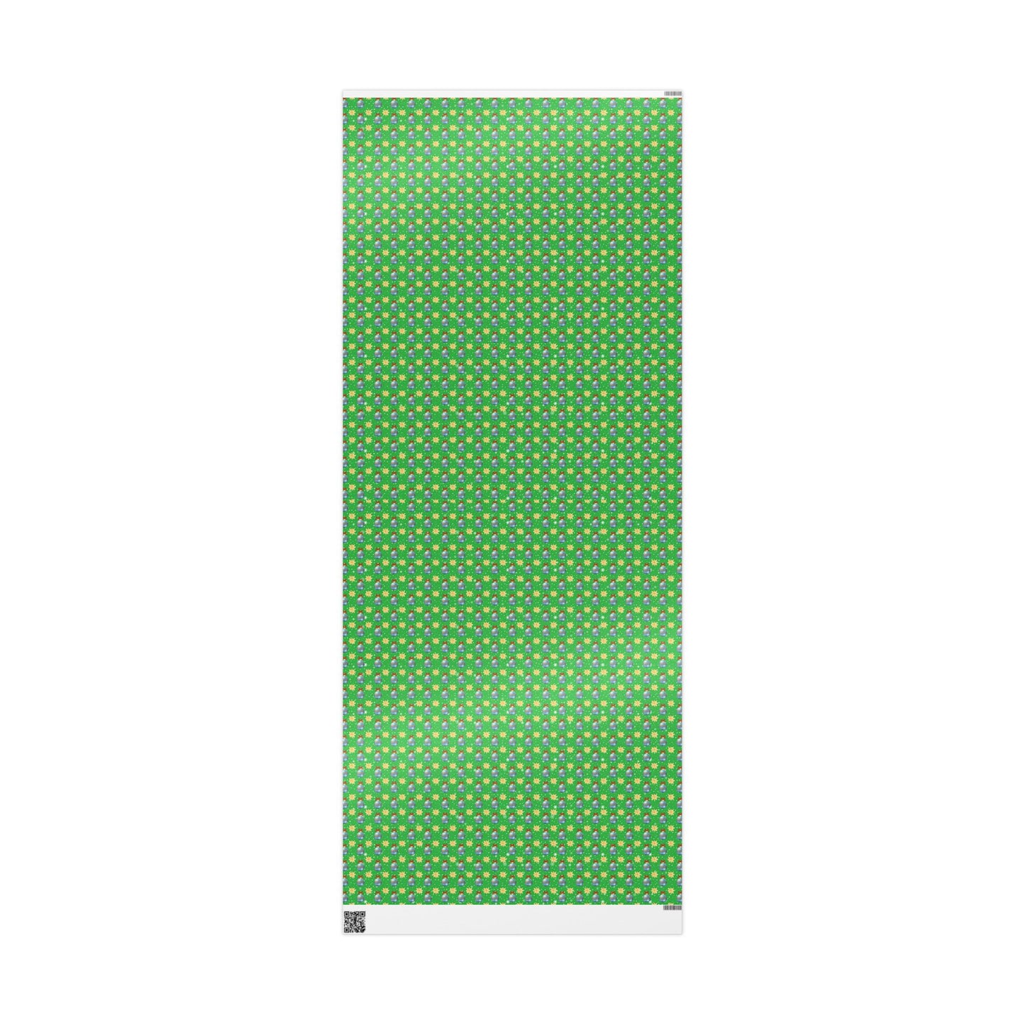 Blue Ornament Green Paper Custom Wrapping Paper (Suzie)