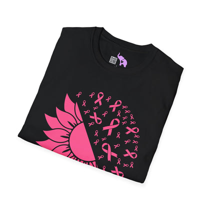Sunflower & Butterflies Breast Cancer Awareness Adult T-shirt