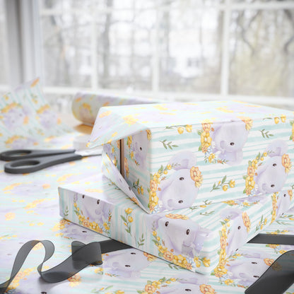 Elephant in Bloom Wrapping Paper