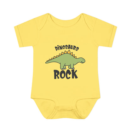 Dinosaurs Rock Baby Rib Bodysuit