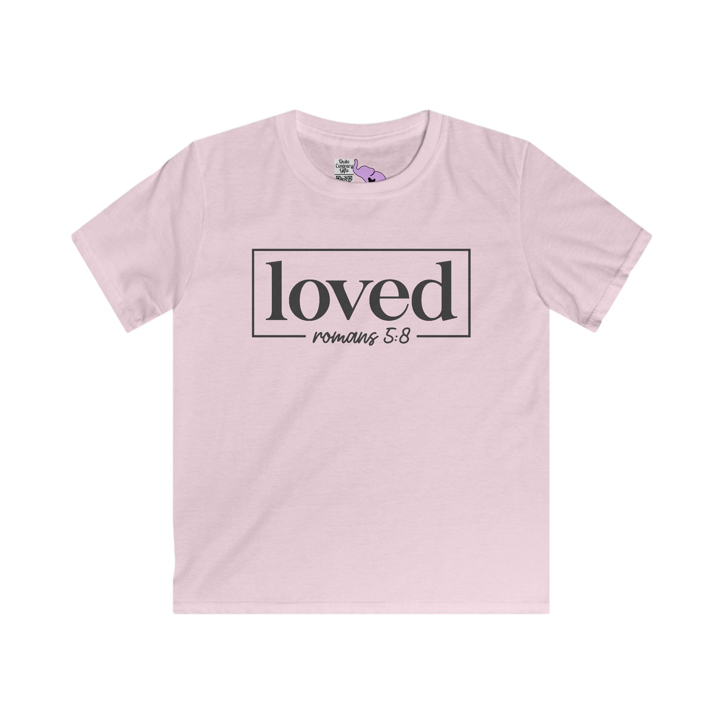 Loved Romans 5:8 Youth Softstyle Tee