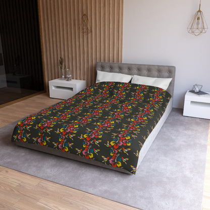 Hummingbirds & Hibiscus Flowers Microfiber Duvet Cover