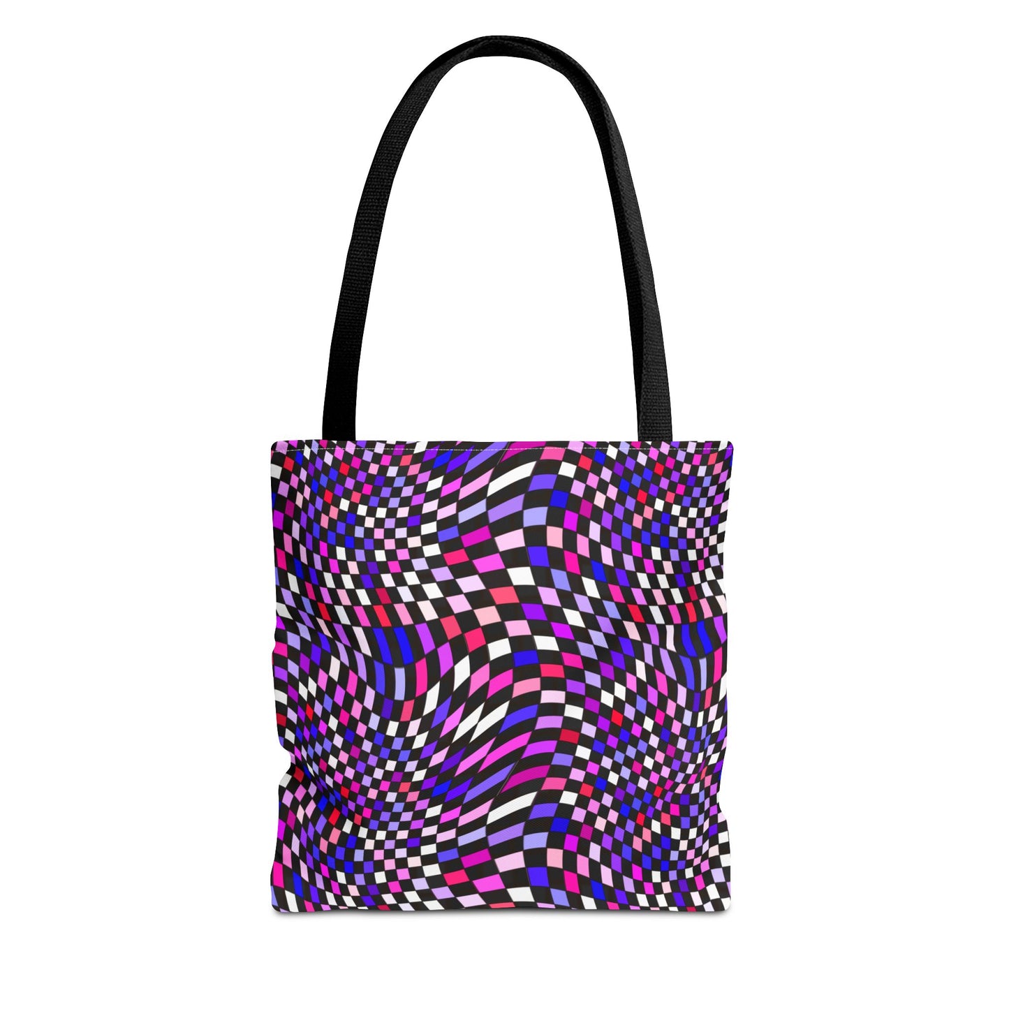 Warped Purple Checkered Canvas Tote Bag