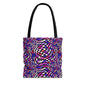 Warped Purple Checkered Canvas Tote Bag