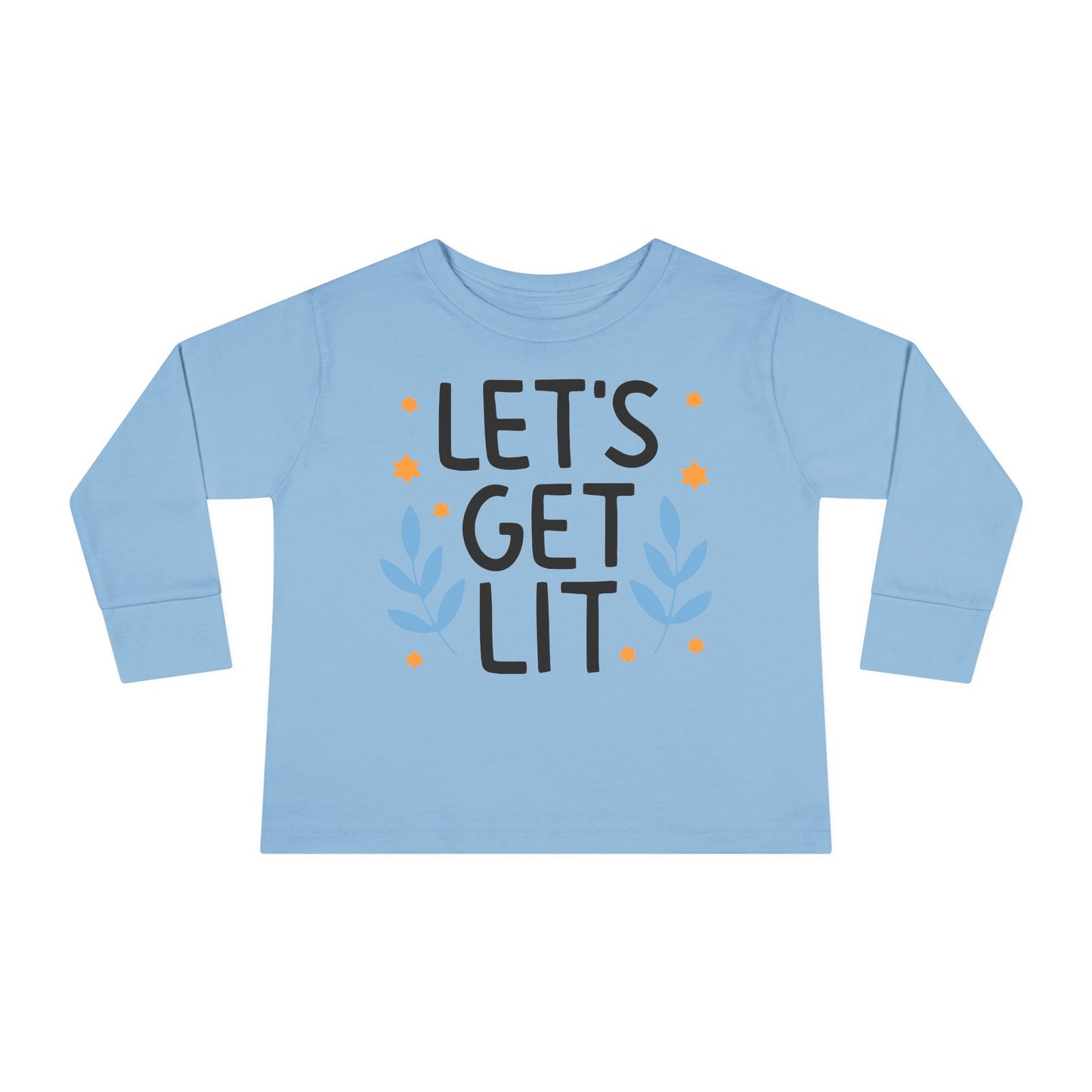 Hanukkah Let's Get Lit Toddler Long Sleeve Tee