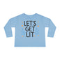 Hanukkah Let's Get Lit Toddler Long Sleeve Tee