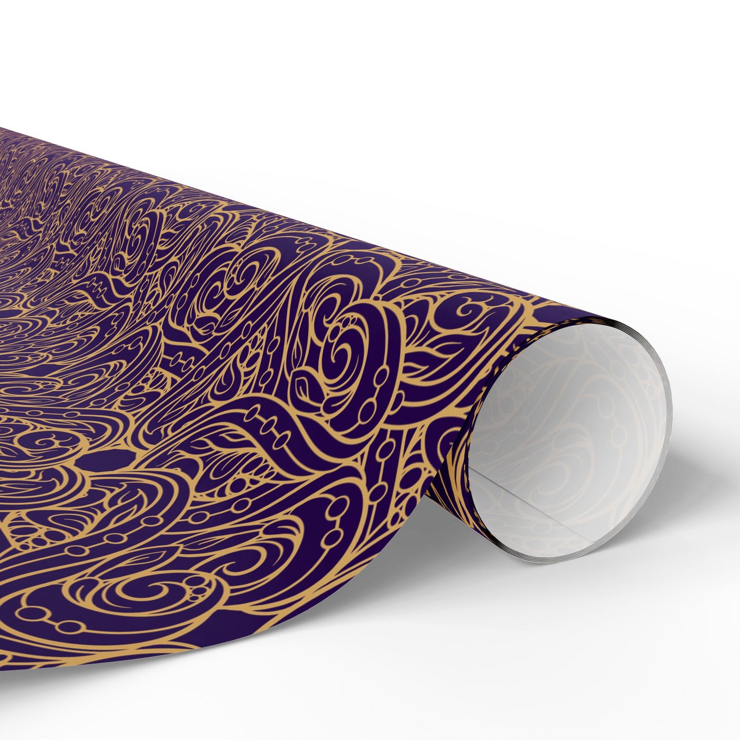 Golden Amethyst Radiance Mandala Wrapping Paper
