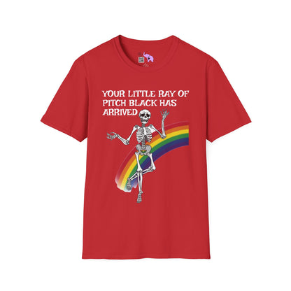 Your Little Ray of Pitch Black Has Arrived (Rainbow) Adult T-shirt