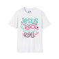 Jesus Is My Rock & That's How I Roll Adult T-shirt