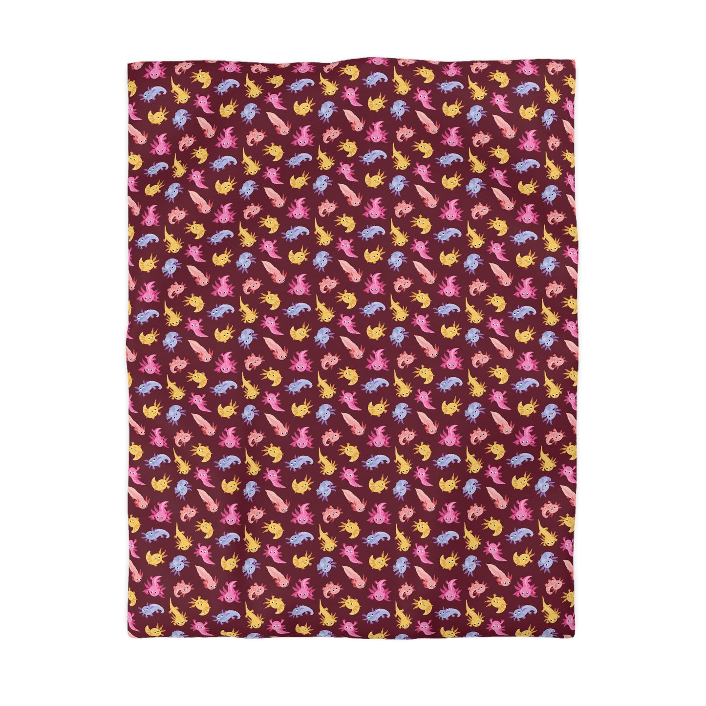 Crimson Axolotls Microfiber Duvet Cover