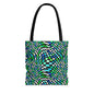 Warped Green Checkered Canvas Tote Bag