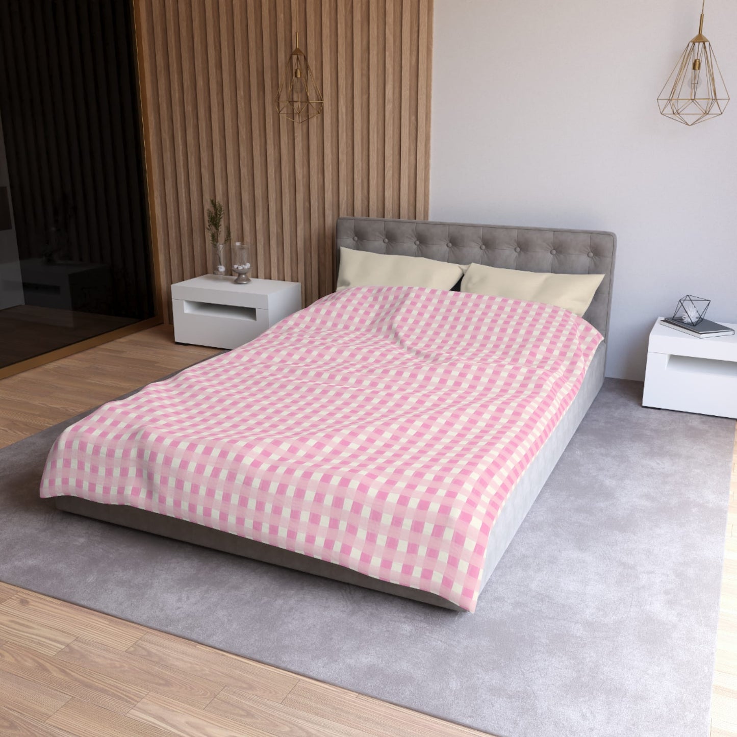 Dreamy Rose Gingham Microfiber Duvet Cover