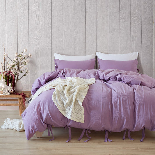 Solid Color Plush Duvet Bedding Set