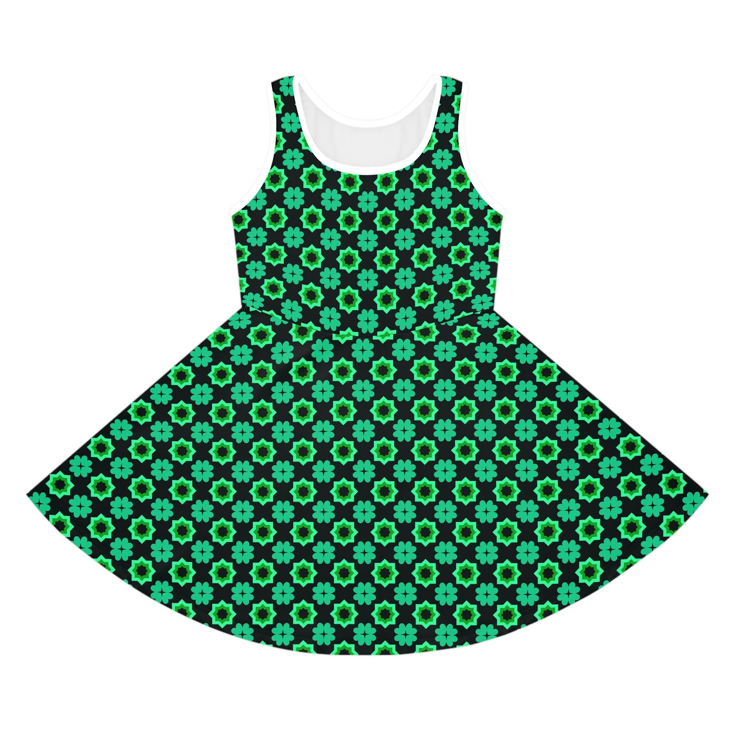 Clover Bloom Burst Girls' Sleeveless Sundress