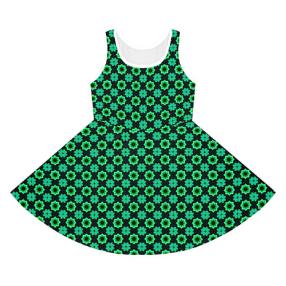 Clover Bloom Burst Girls' Sleeveless Sundress