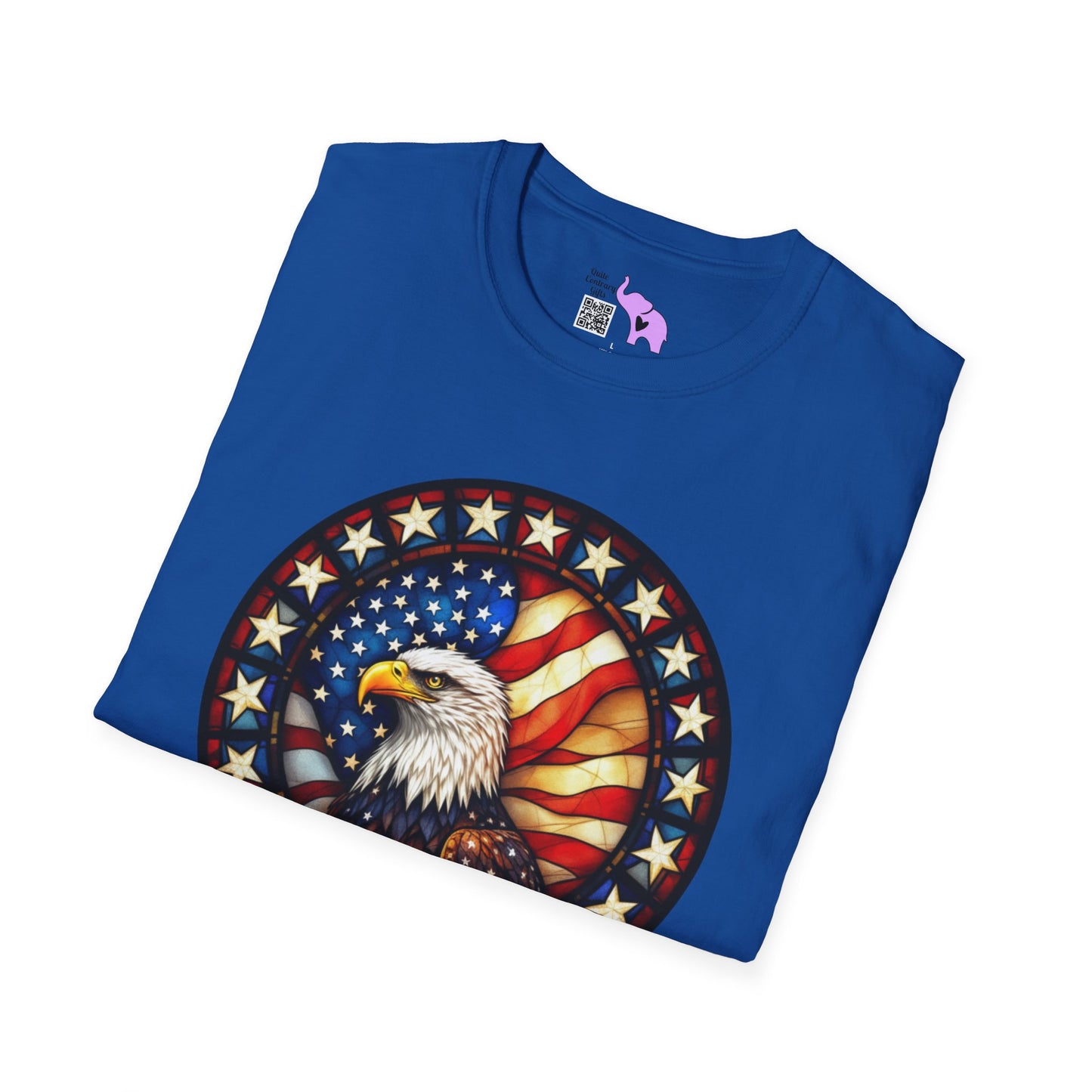 Stained Glass Eagle Adult T-shirt