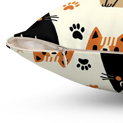 Whiskered Wonders Throw Pillow