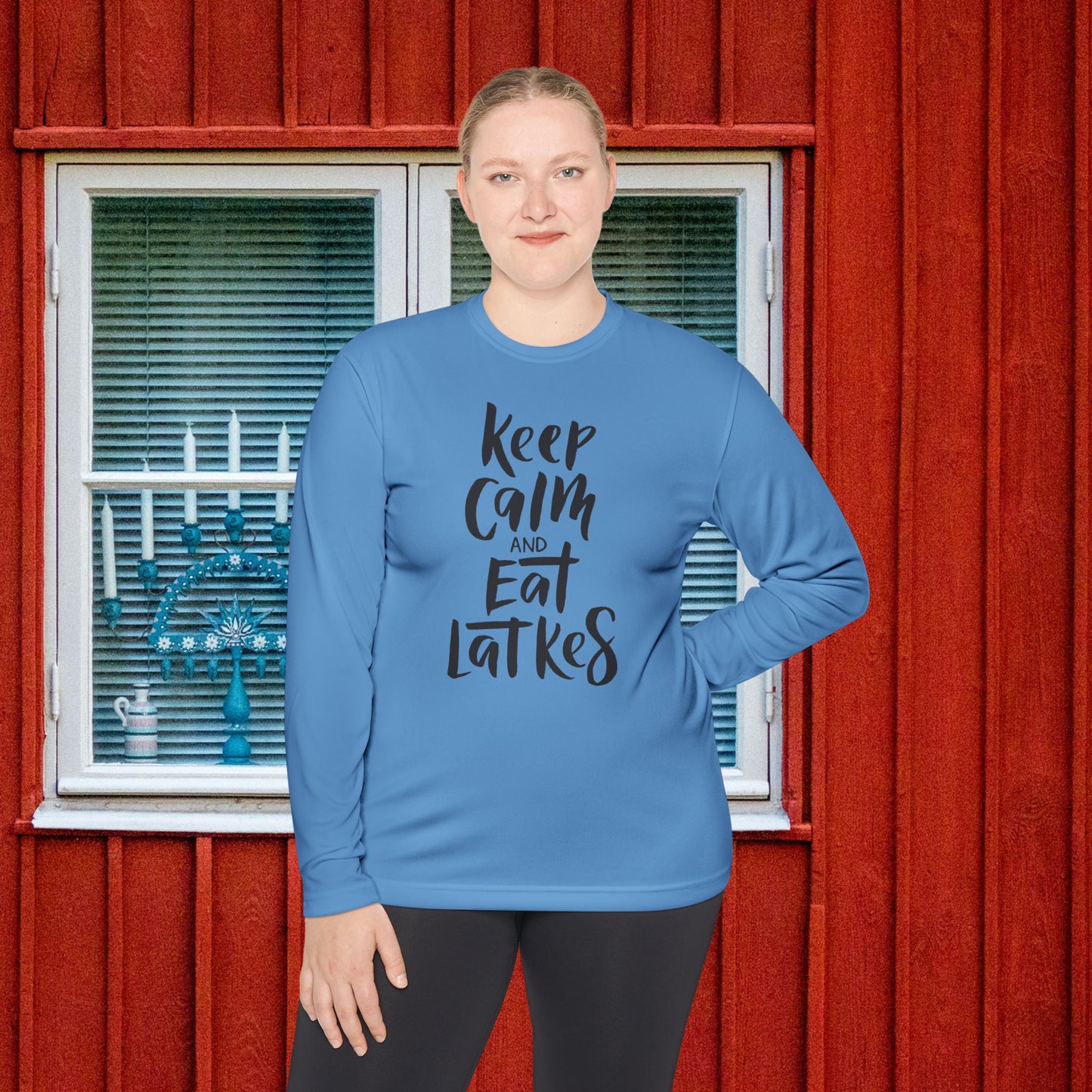 Keep Calm & Eat Latkes Adult Long Sleeve Tee
