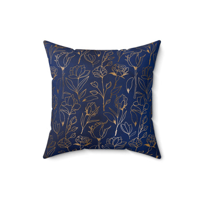 Sapphire Gilded Garden Throw Pillow