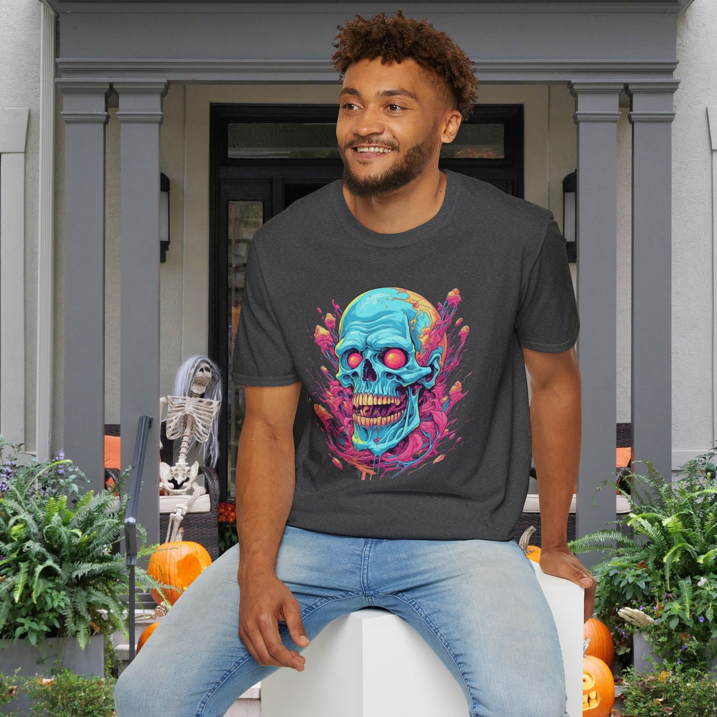 Psycho Skull Adult T-shirt